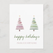 我々は、ピンクグリーンパインツリーホリデー移動した 案内ポストカード (正面)