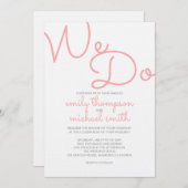 我々は |ピンクモダンタイポグラフィ結婚ズ 招待状 (正面/裏面)