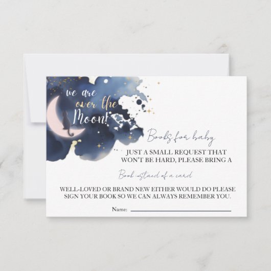 我々は、ベビーの赤ちゃんシャワーのための月の本の上にある 招待状 (正面)