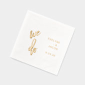 我々は | ミニマルタイポグラフィ結婚金ゴールド 箔ナプキン (左)