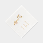我々は | ミニマルタイポグラフィ結婚金ゴールド 箔ナプキン (右)