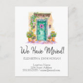 我々は、メキシコの家のドアの花を移動 案内ポストカード (正面)