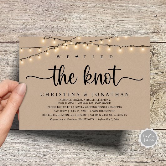 我々は、夕食の素朴駆け落ち結婚を結んだ 招待状