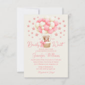 我々は、女の子の赤ちゃんシャワーピンクの星を待つことができる 招待状 (正面)