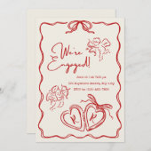 我々は – 婚約した婚約パーティ招待状 招待状 (正面/裏面)