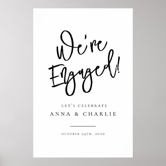 「我々は」婚約パーティ婚約したウェルカムサイン ポスター (正面)