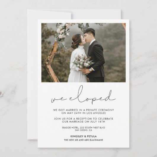 我々は、手書きのミニマルな発表を逃れた 招待状 (正面)