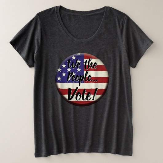 我々は…投票 プラスサイズTシャツ (デザイン正面)