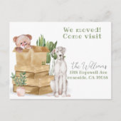 我々は、新しいアドレス犬の発表に移動した ポストカード (正面)