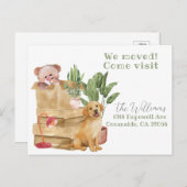 我々は、新しいアドレス犬の発表に移動した ポストカード (正面/裏面)