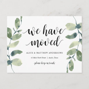 我々は、新しい自宅住所の発表を移動した ポストカード