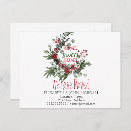 我々は、水の色のリース、ホーム甘いホーム移動 案内ポストカード (正面/裏面)