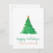 我々は、水の色クリスマスツリーの休日を移動した 案内ポストカード (正面/裏面)