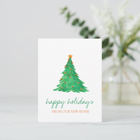 我々は、水の色クリスマスツリーの休日を移動した 案内ポストカード (スタンド正面)