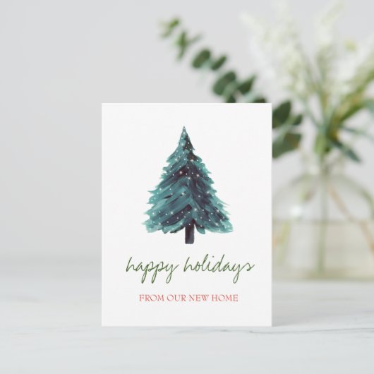 我々は、水の色クリスマスツリーの休日を移動した 案内ポストカード (スタンド正面)