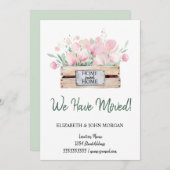 我々は、水色の花の箱を移動して移動した (正面/裏面)