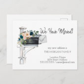 我々は、水色メールボックス青い花を移動した 案内ポストカード (正面/裏面)