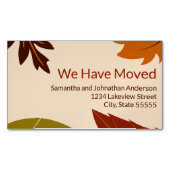 我々は、紅葉の動きを発表 マグネット名刺 (正面)