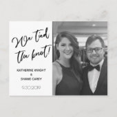 我々は、結婚のお知らせモダンの写真結婚を結んだ ポストカード (正面)