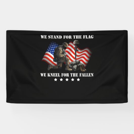 我々は、膝を折る旗のために立落ちたつ 横断幕 (横)