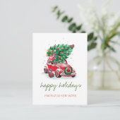 我々は、赤い車、松の木の休日を移動した 案内ポストカード (スタンド正面)