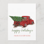我々は、赤トラック、松の木の休日を移動した 案内ポストカード (正面)
