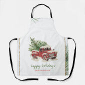 我々は、赤トラック、松の木の雪の休日を移動した エプロン (正面)