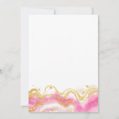 我々は、赤面ピンクと金ゴールド抽象芸術を待つことができる サンキューカード (裏面)