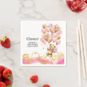 我々は、赤面ピンクと金ゴールド抽象芸術を待つことができる スタンダードカクテルナプキン (インサイチュ)