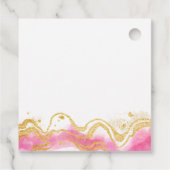 我々は、赤面ピンクと金ゴールド抽象芸術を待つことができる フェイバータグ (裏面)