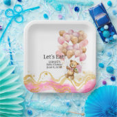 我々は、赤面ピンクと金ゴールド抽象芸術を待つことができる ペーパープレート (パーティー)