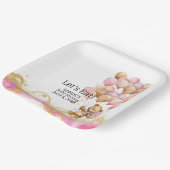 我々は、赤面ピンクと金ゴールド抽象芸術を待つことができる ペーパープレート (傾斜あり)