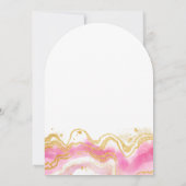 我々は、赤面ピンクと金ゴールド抽象芸術を待つことができる 招待状 (裏面)