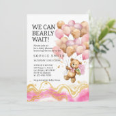 我々は、赤面ピンクと金ゴールド抽象芸術を待つことができる 招待状 (スタンド正面)