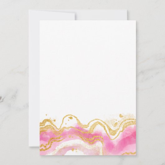 我々は、赤面ピンクと金ゴールド抽象芸術を待つことができる 招待状 (裏面)