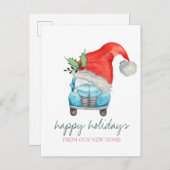 我々は、車のサンタハット移動した 案内ポストカード (正面/裏面)