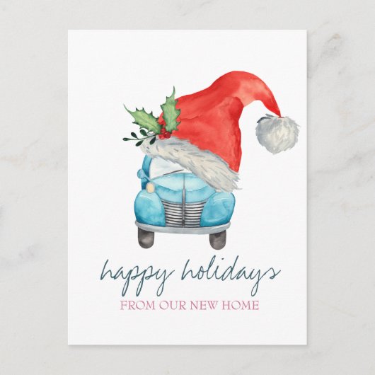 我々は、車のサンタハット移動した 案内ポストカード (正面)