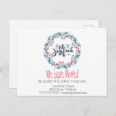 我々は、青いリース、喜んで移動した 案内ポストカード (正面/裏面)