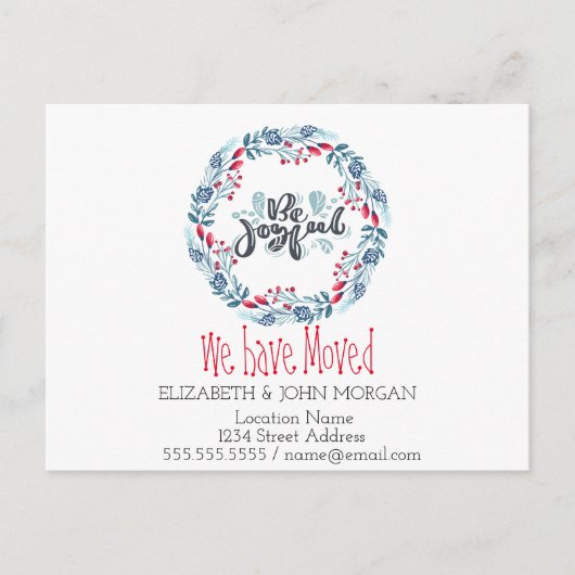 我々は、青いリース、喜んで移動した 案内ポストカード (正面)