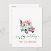 我々は、青トラック、松の木の休日を移動した 案内ポストカード (正面/裏面)