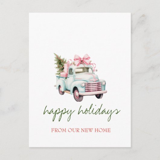 我々は、青トラック、松の木の休日を移動した 案内ポストカード (正面)