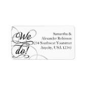 我々は、黒渦巻形のと白の結婚。 ラベル (正面)