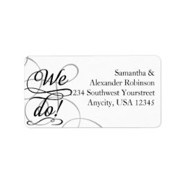 我々は、黒渦巻形のと白の結婚。 ラベル