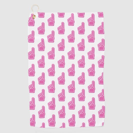 我々は#1!スポーツフィンガースクールファンチームスピリットおもしろい ゴルフタオル (正面)