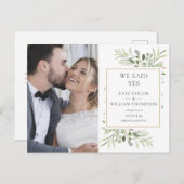 我々は、Yesの緑の駆け落ち結婚写真の 案内ポストカード (正面/裏面)