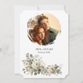 我々は、Yes赤面と金ゴールドフローラ結婚式招待状 招待状 (裏面)