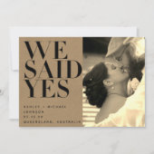 我々は、YesKraft Sepia写真の発表結婚を述べた 招待状 (正面)