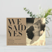 我々は、YesKraft Sepia写真の発表結婚を述べた 招待状 (スタンド正面)