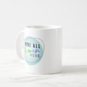 我々はAll Human Here虹のロゴ コーヒーマグカップ (正面左)