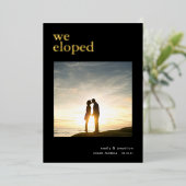 我々はAnnouncement写真ブラックラグジュアリーを駆り落とし実在た 箔招待状 (立ち正面)